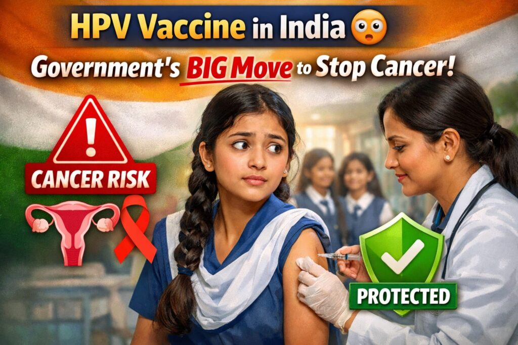 Big Health Move: India to Give Free HPV Vaccine to Girls Nationwide HPV vaccine India for cervical cancer prevention in girls government free vaccination campaign