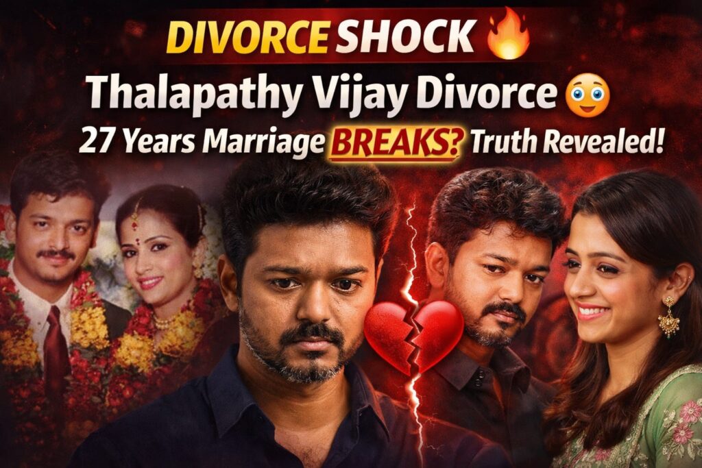 Thalapathy Vijay divorce news with wife Sangeetha and Trisha rumours viral in India