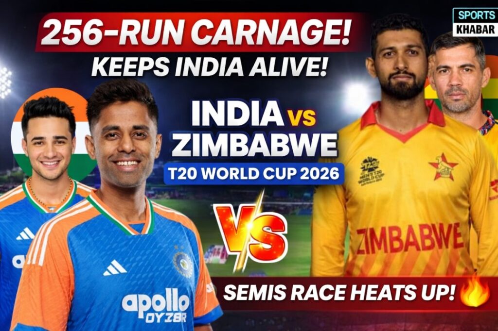India vs Zimbabwe T20 World Cup 2026: How Team India Smashed Records to Stay Alive in Semi-Final Race India vs Zimbabwe T20 World Cup 2026