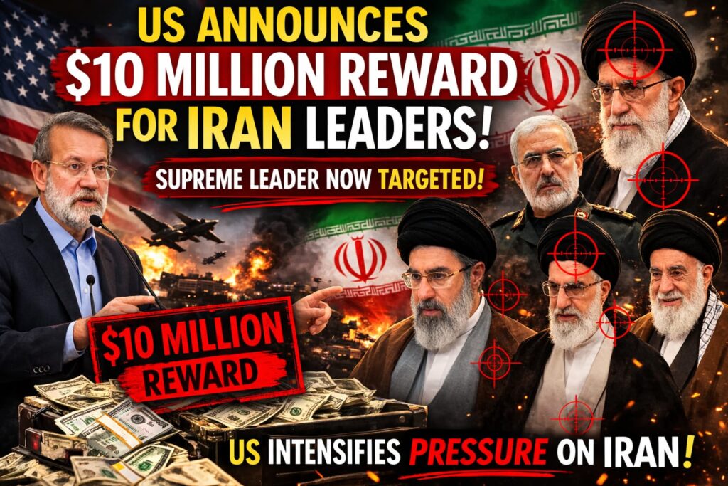 US $10 Million Reward Iran Leaders: US Offers Bounty on Iran’s Supreme Leader US $10 Million Reward Iran Leaders announcement targeting Iran Supreme Leader Mojtaba Khamenei and senior IRGC officials