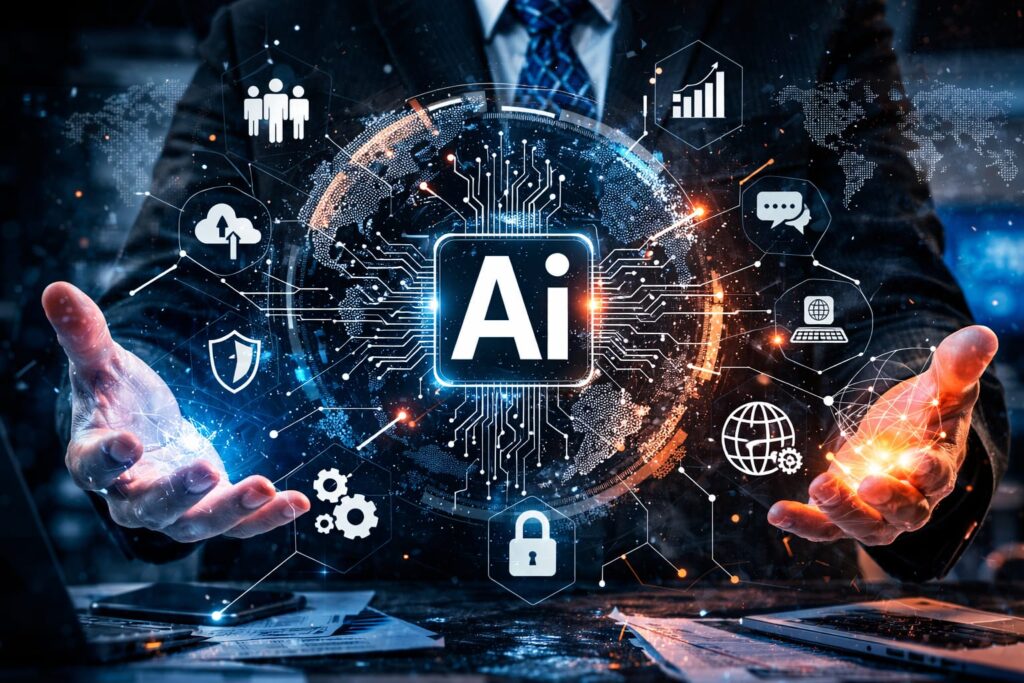 Artificial intelligence systems and automation technology shaping the future of digital innovation.
