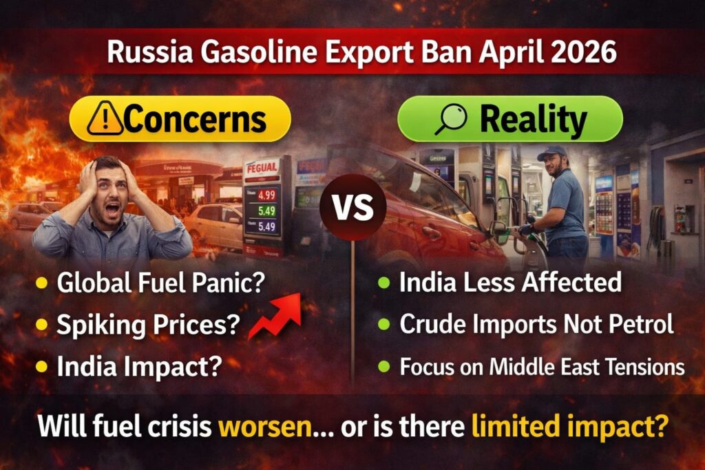 Russia gasoline export ban April 2026 India impact global fuel crisis concerns vs reality analysis
