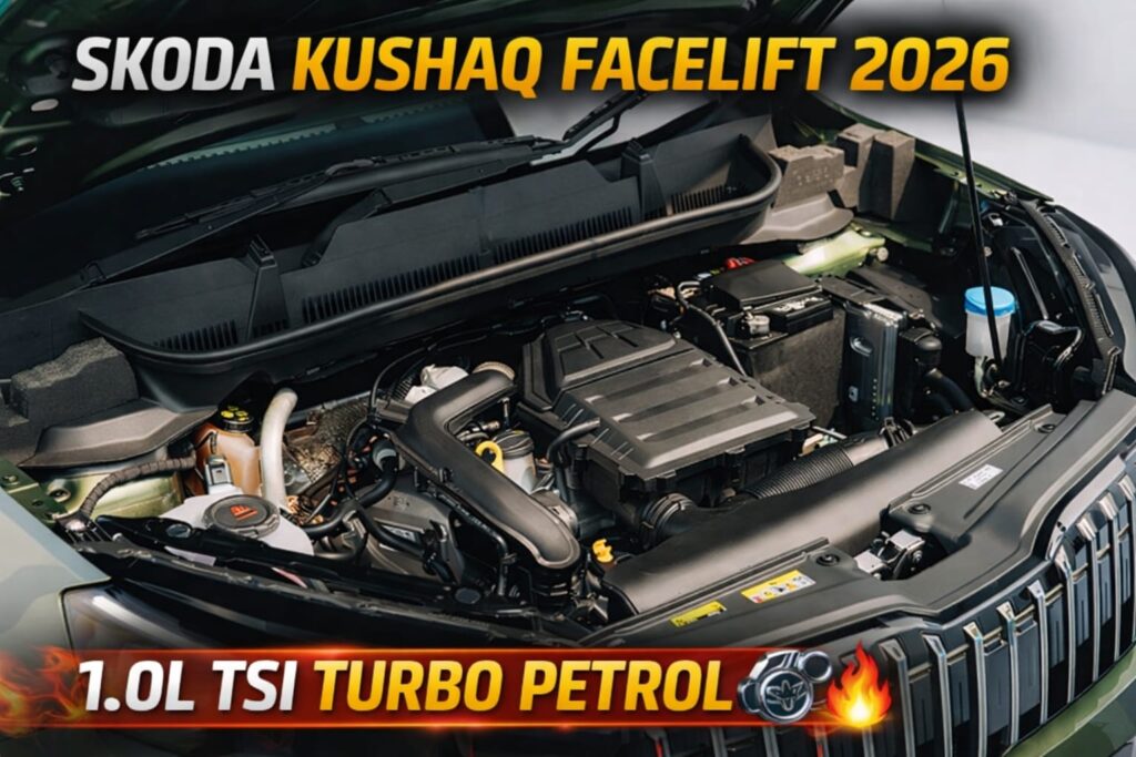 Skoda Kushaq facelift 2026 engine 1.0 TSI turbo petrol performance

