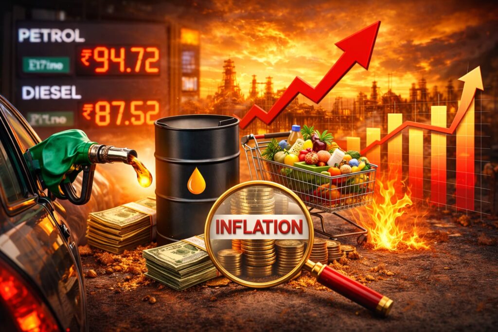 Petrol Diesel Price Today March 12: Big Fuel Price Alert as Crude Oil Nears $100 Rising crude oil prices are increasing fuel costs in India, which can also push inflation higher and affect everyday household expenses.