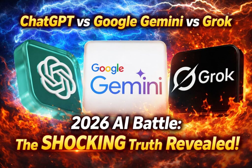 ChatGPT vs Google Gemini vs Grok 2026 AI battle comparison