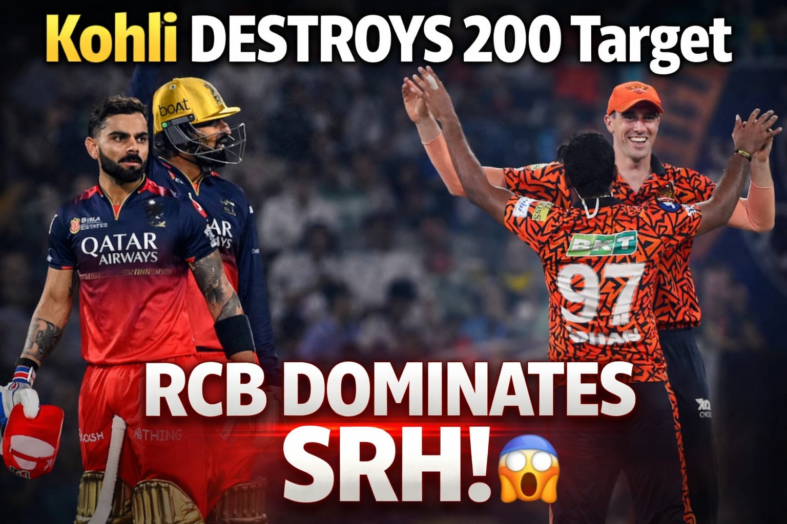 Home RCB vs SRH IPL 2026 SHOCK! Kohli’s Explosive Chase Crushes 200 Target