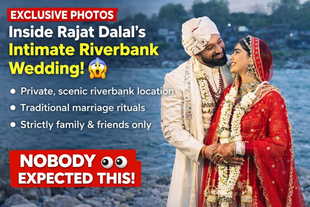 Rajat Dalal wedding riverbank intimate ceremony infographic
