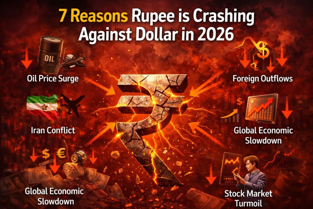 Rupee Crash 2026 reasons why Indian rupee is falling against US dollar explained visually
