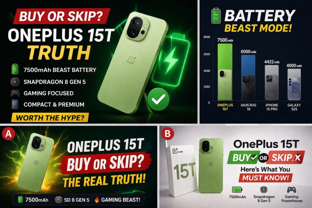 OnePlus 15T launch buy or skip decision 7500mAh battery performance analysis
