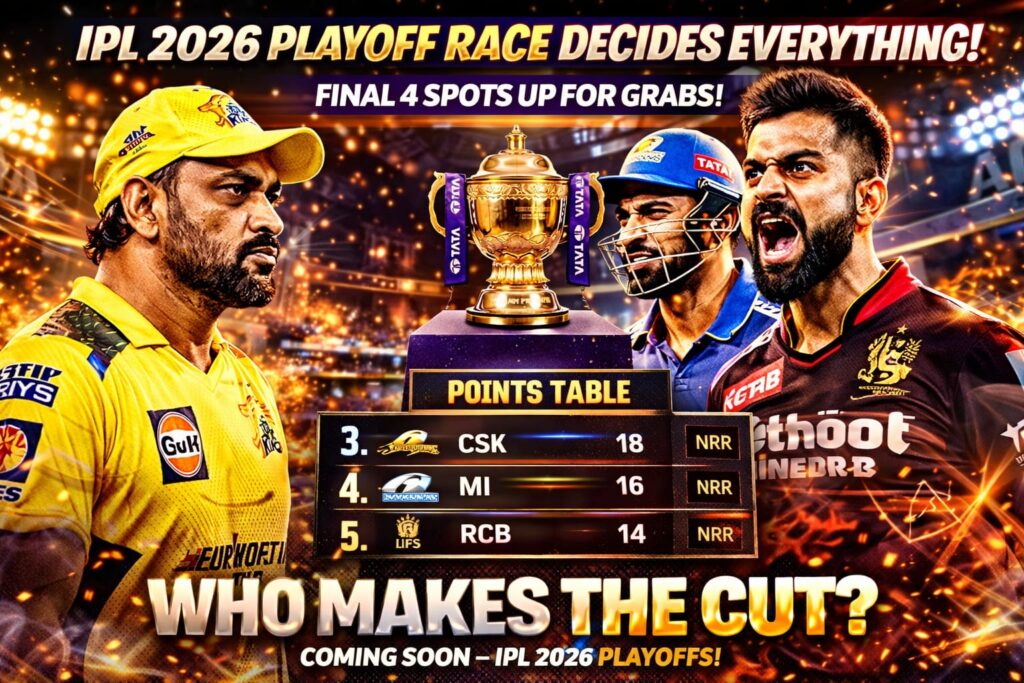 IPL 2026 Phase 2 Schedule SHOCK! CSK vs MI Clash Twice – Playoff Race Gets Intense IPL 2026 Phase 2 Schedule playoff race points table CSK MI RCB qualification battle