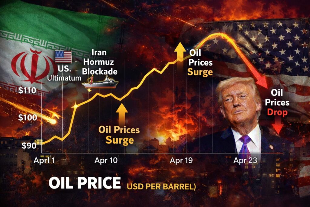 Trump Iran talks oil price impact chart US Iran conflict oil surge drop
