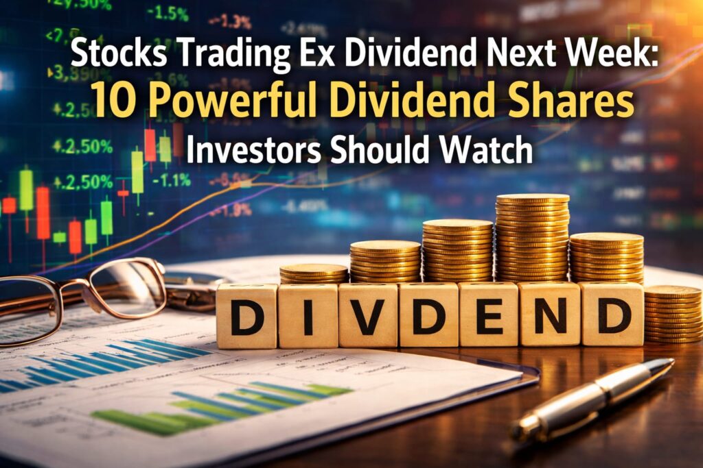 Stocks trading ex dividend next week with 10 powerful dividend shares investors should watch