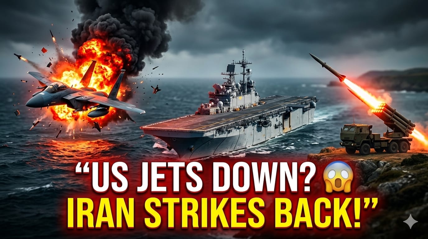 Home 👉 Iran War SHOCK 😱 F-15 Down Claim Sparks Panic – USS Tripoli Move Signals Bigger Attack?