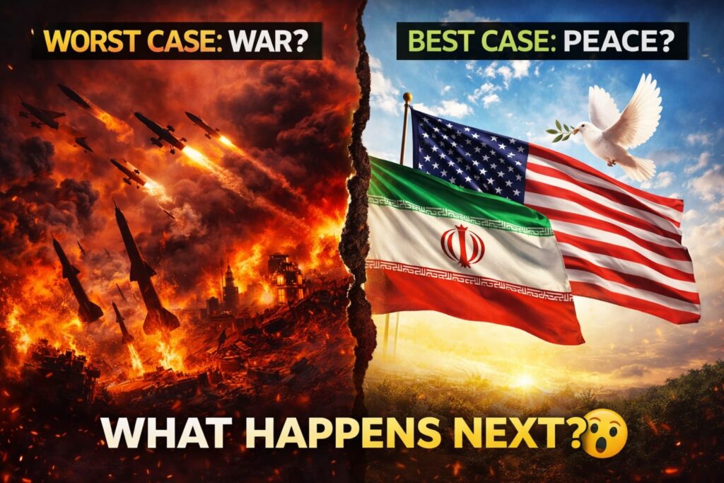 Iran US war vs peace scenario what happens next ceasefire outcome 2026